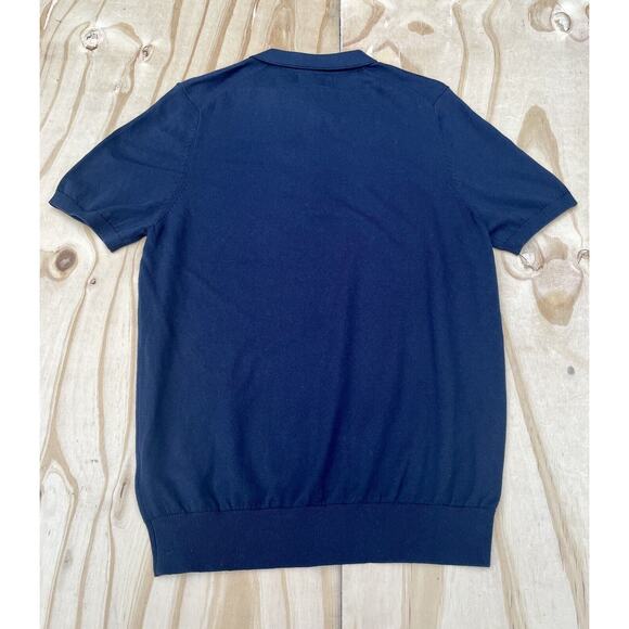 Primark Short Sleeve Polo Men's Short Sleeve 1/4 Zippper Navy Blue Sz. Large L - Picture 5 of 5